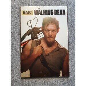 WALKING DEAD Picture Hard POSTER Plaque wall mount hook 19" x 12" Vintage 2014 *